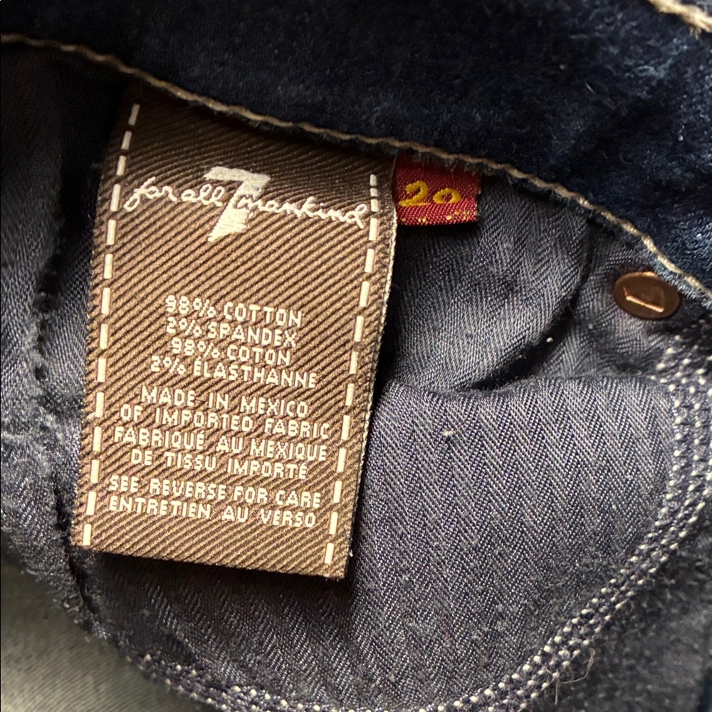 7 For All Mankind Indigo Low Rise Bootcut Jeans Women’s 29/32 - Picture 3 of 10